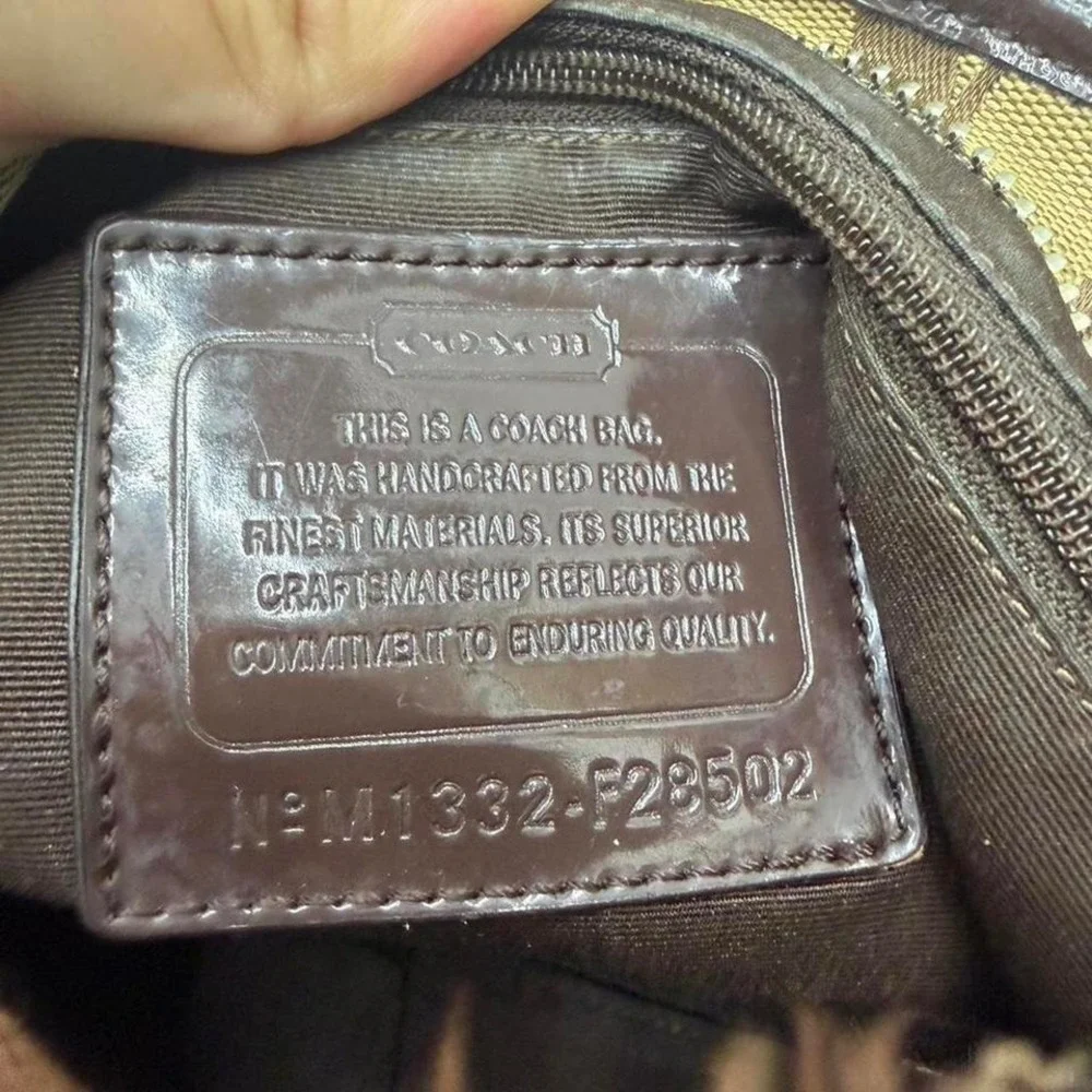 Vintage y2k Coach brown and beige monogram canvas crossbody bag
